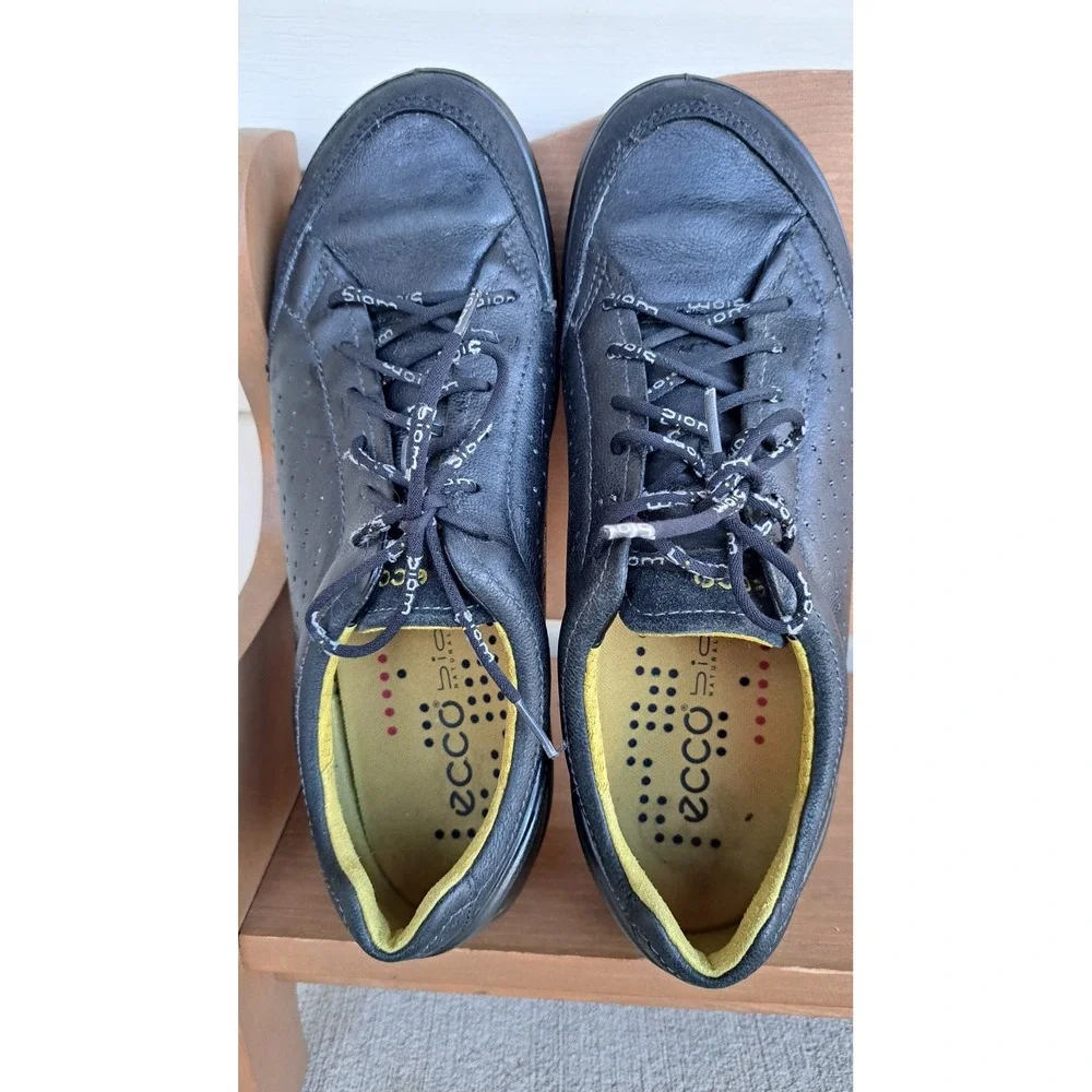 Ecco Biom Grip Mens Black Leather Comfort Shoes Sneakers EU 44 US 10 10.5 Low To